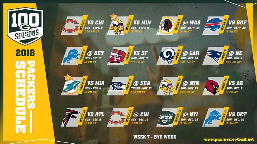 Green Bay Packers game schedule